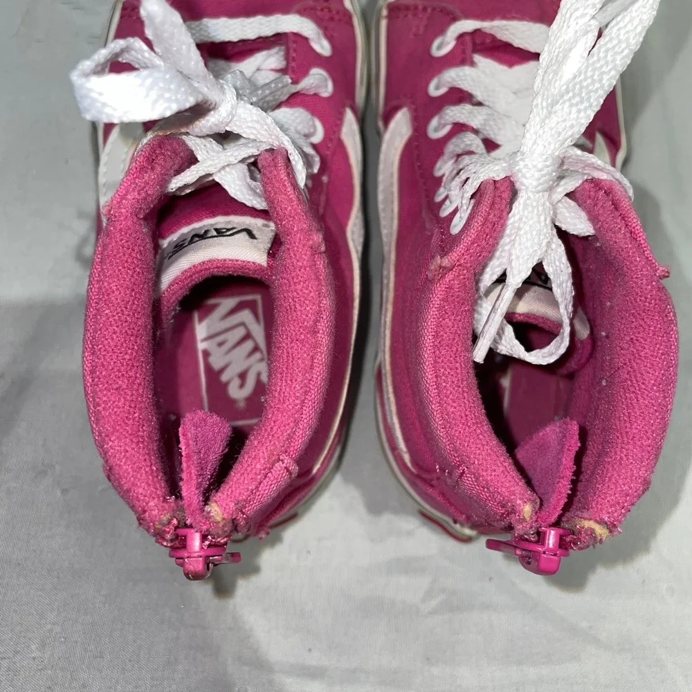 Vans‎ Sk8-Hi Zip Pink High Top Sneakers Kids Size 11 Missy Canvas Skate Shoes